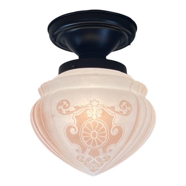 1910s Ceiling Globe With Art Nouveau Design #2593 For Sale