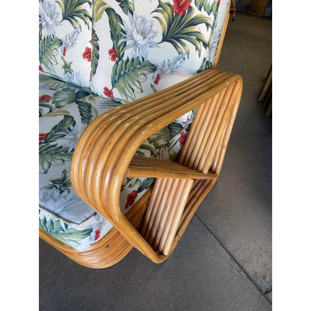 1950s Restored Mid Century Six-Strand Square Pretzel Three-Seat Sectional Sofa For Sale - Image 5 of 7