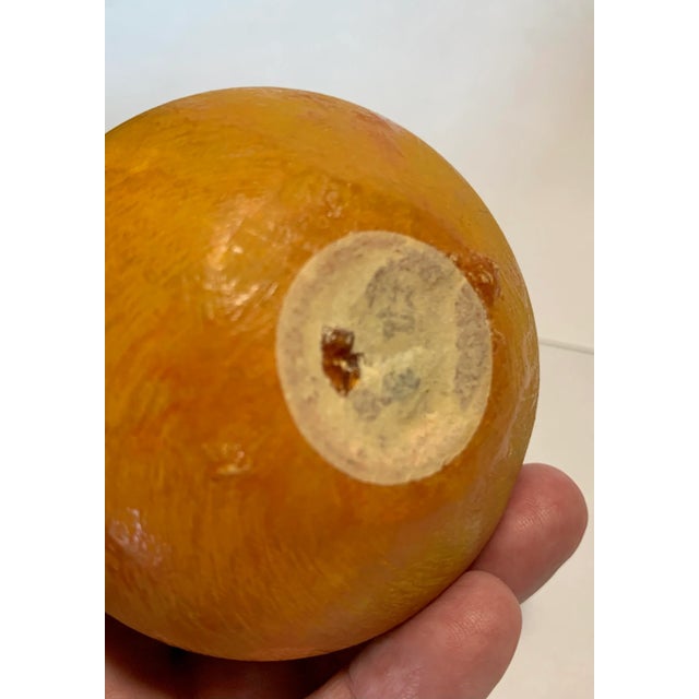 1970s Vintage Solid Art Glass Orange Paper Weight For Sale - Image 5 of 7