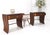 Pair Century Walnut Waterfall Brand New Old Stock Two Tier End Side Tables Stand
