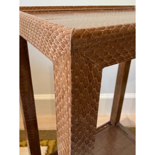 Metal Karl Springer Toffee Telephone Side Table For Sale - Image 7 of 12