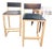 BDDW Square Guest Counter Stool in Natural Maple With Dark Mulled Leather For Sale