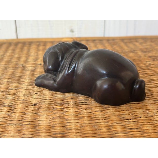 Mid-Century Modern MCM Carved Ebony Pug For Sale - Image 3 of 12