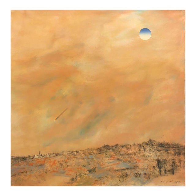 Oded FeingershLarge Jerusalem Hills Landscape Modernist Israeli Oil Painting For Sale