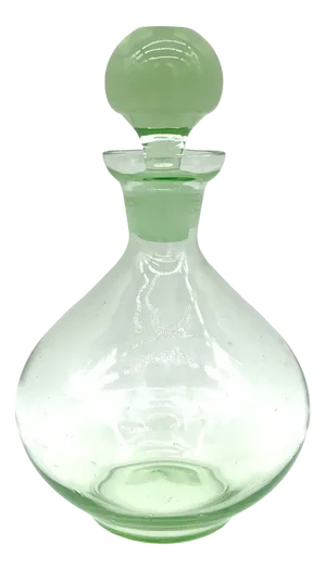 Antique Uranium Glass Carafe with Stopper, 1890s