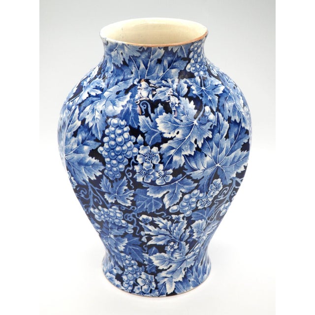 Blue Flintware Vase Grape for Rörstrand, 1920s For Sale - Image 6 of 12
