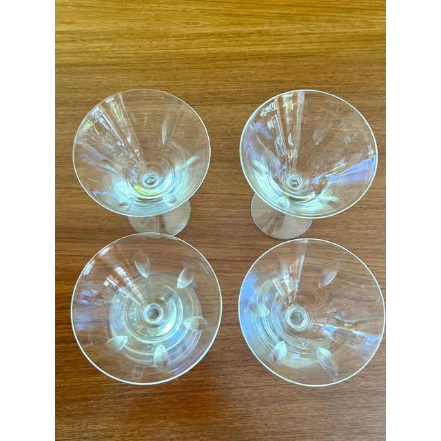 Mid 20th Century Vintage Waterford Crystal "Sheila" Martini Cocktail Coupe Glasses - Set of 4 For Sale - Image 5 of 5