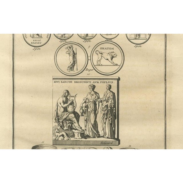 After Bernard de Montfaucon, Jupiter Cults and Roman Coins, Composite Classical Engraving, Montfaucon, 1721, Engraving For Sale - Image 3 of 9