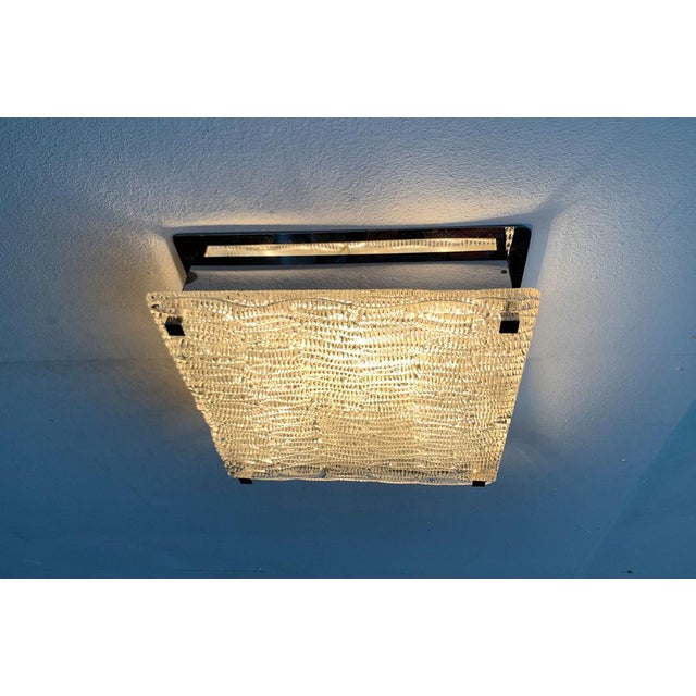 Mid-Century Space Age Chrome and Ice Glass Wall Lamp, 1960s For Sale - Image 6 of 18