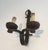 Pair of Wrought Iron Wall Lights, French Work. Circa 1950 For Sale - Image 4 of 8