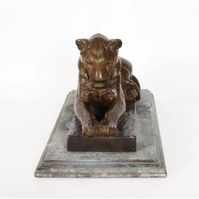 Louis Riche, Antique Sculpture of Lioness, Early 20th Century, Bronze For Sale - Image 3 of 12