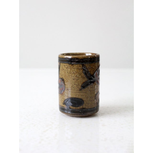 Mid 20th Century Mid-Century Otagiri Japanese Stoneware Cup Vase For Sale - Image 5 of 8
