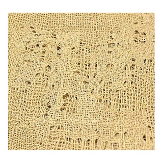 Vintage Italian Openwork Linen Tablecloth | Sun-Washed Saffron For Sale