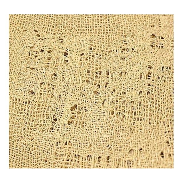 Vintage Italian Openwork Linen Tablecloth | Sun-Washed Saffron For Sale