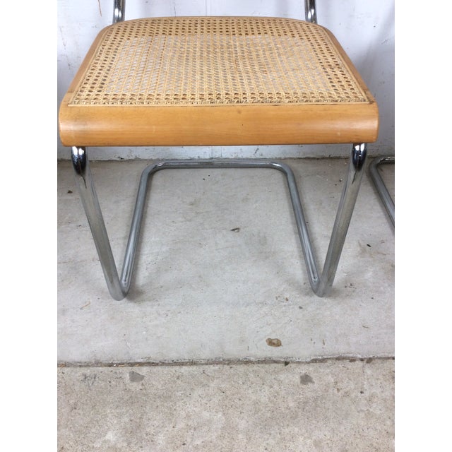 Brown Set of 3 Mid Century Modern Cesca Chairs by Marcel Breuer For Sale - Image 8 of 17