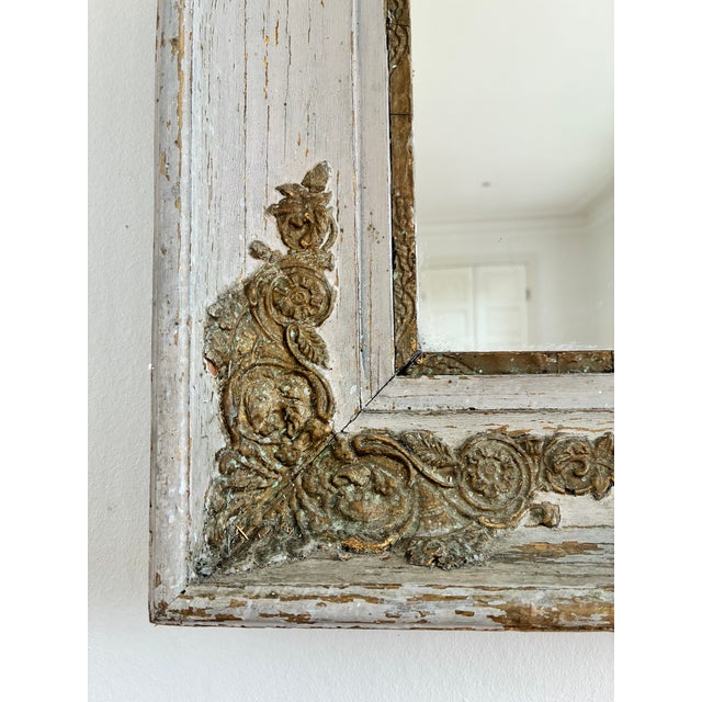 Wood Antique Napoleon III Giltwood French Wall Mirror, 19th Century For Sale - Image 7 of 9