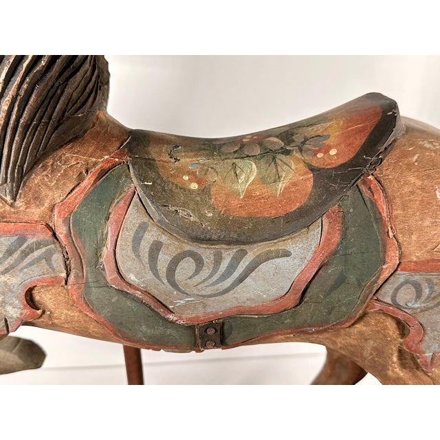 Platform Rocking Horse Floor Pull Toy For Sale - Image 9 of 10