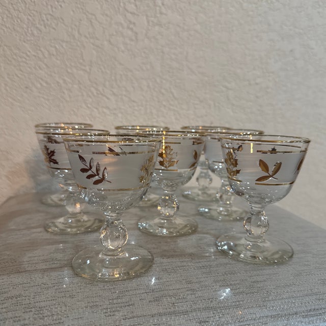Gold Vintage Mid-Century Modern Libby Glasses - Set of 8 For Sale - Image 8 of 8