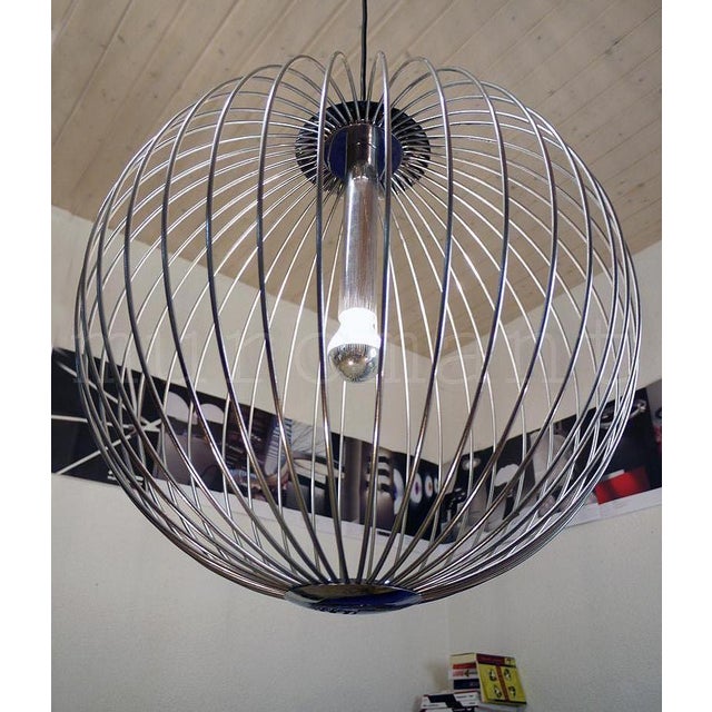 Metal Italian Chrome Pendant Light, 1960s For Sale - Image 7 of 8