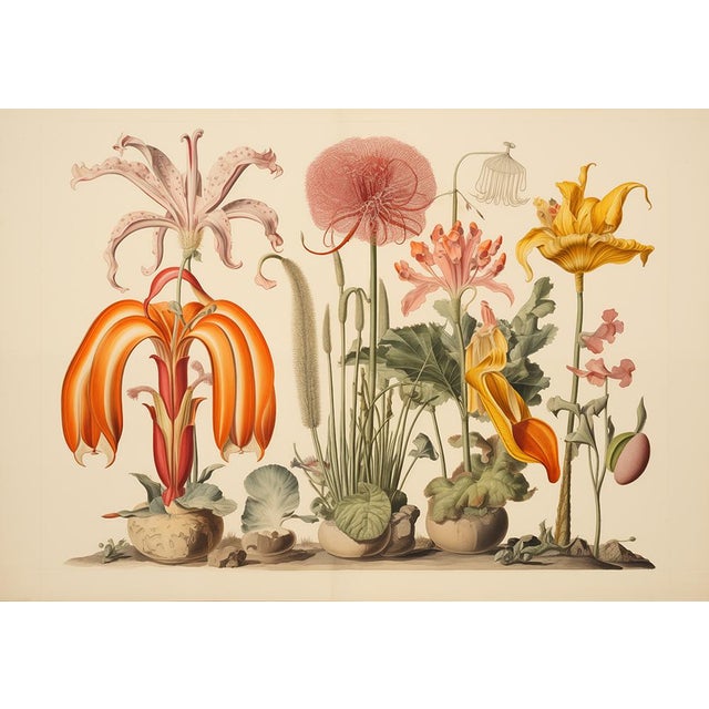Set of 4 - 18" X 12.5" Botanical Prints 'Hortus Floridus' Style Flowers #4, Unframed For Sale - Image 4 of 7