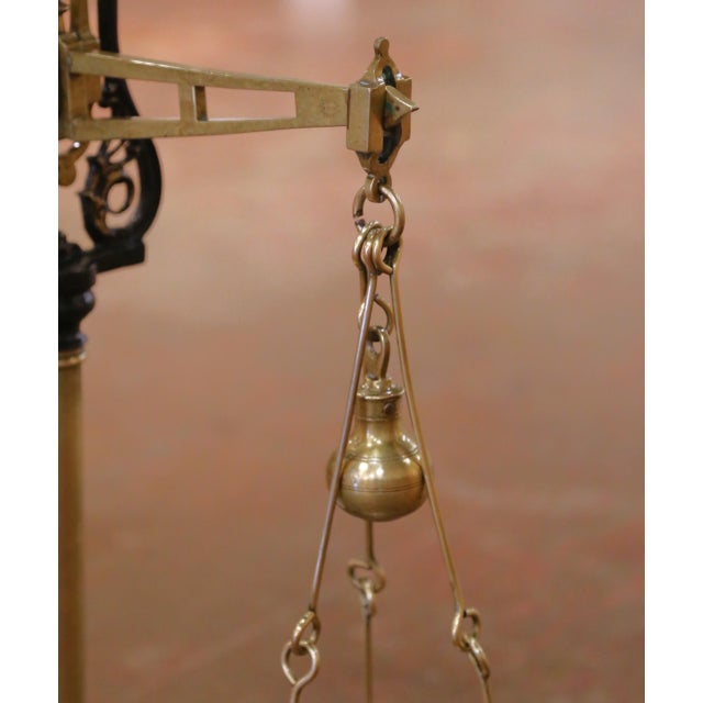 Brass Late 19th Century English Brass and Marble Balance Scale From Bristol For Sale - Image 8 of 11