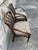 Unique Pair of Vintage Diamond Lattice Bent Arm Chairs. A striking pair of vintage armchairs featuring an intricate faux-...