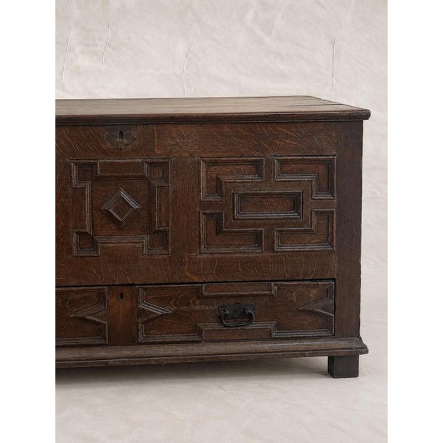 Late 17th Century English Oak Geometric Chest For Sale - Image 3 of 12