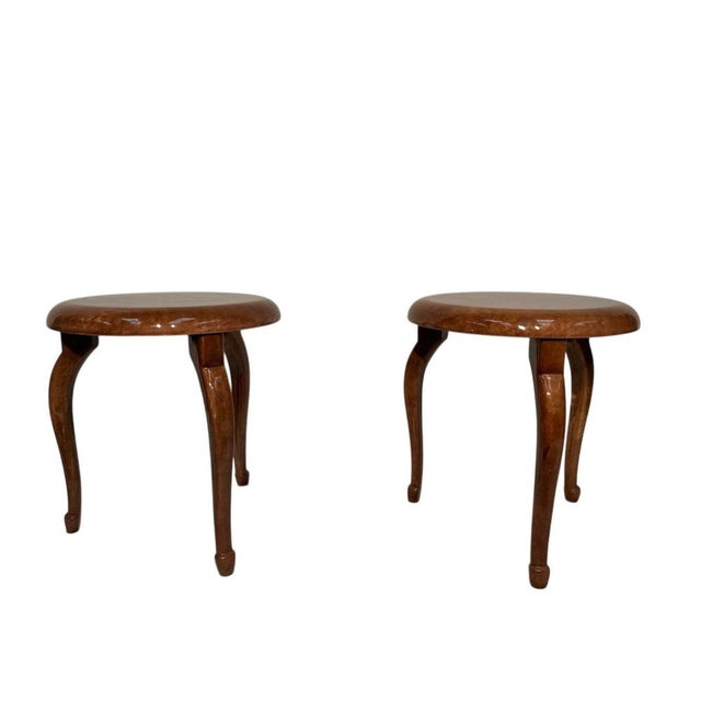 Parchment Stools by Aldo Tura, Italy, 1950s, Set of 2 For Sale - Image 3 of 11