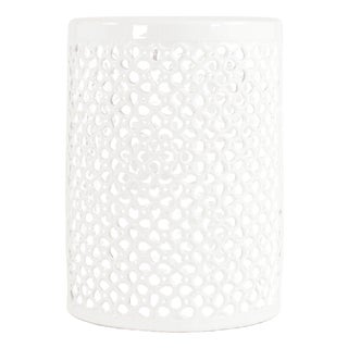 Lanie White Garden Stool For Sale