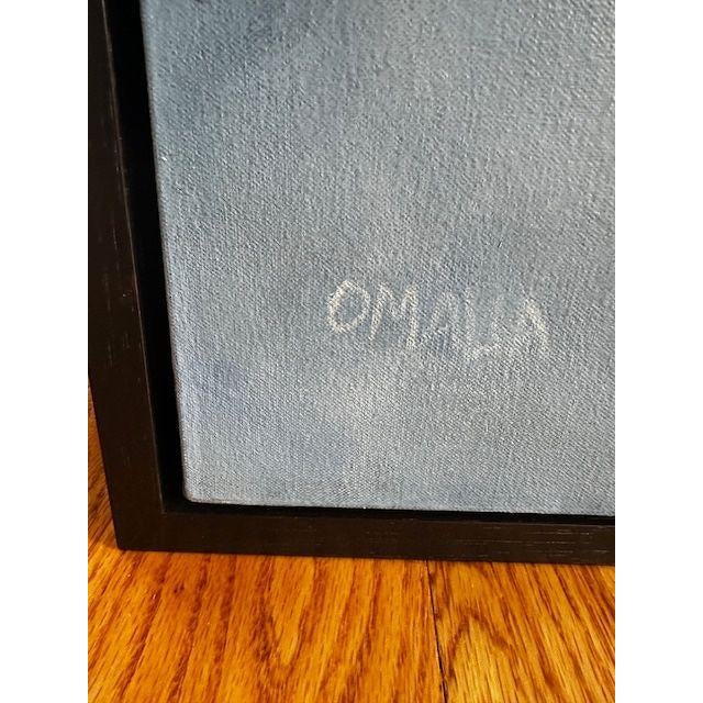 Textile Signed Framed Carol O’Malia Oil on Canvas For Sale - Image 7 of 7