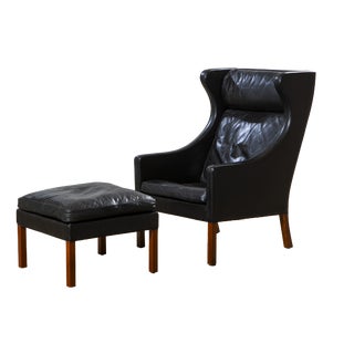 Set of Mod. 2204 Lounge Chair and Ottoman from Børge Mogensen, 1960s For Sale