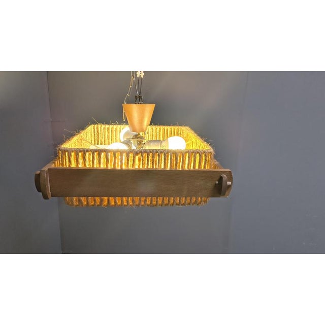 Raffia Bast, Wood and Acrylic Pendant Lamp from Temde, Switzerland, 1960s, Set of 2 For Sale - Image 11 of 12