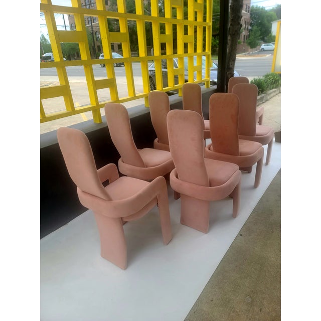 Trend Line Post Modern Dining Chairs in Dusty Rose For Sale In San Antonio - Image 6 of 9