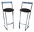 Vintage Stools in Chrome and Leather, 1970s, Set of 2 For Sale