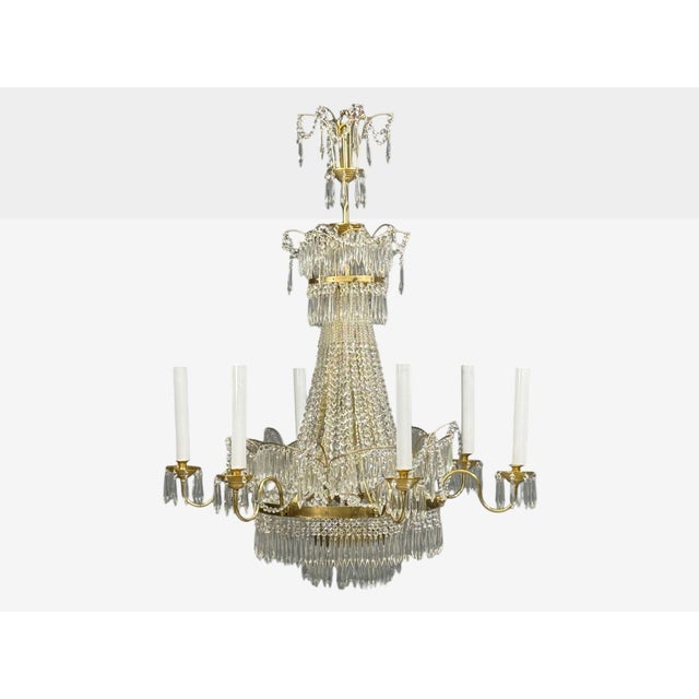 Russian Neoclassical Style, Monumental Chandeliers, Bronze, Crystal, 1960s For Sale - Image 4 of 12