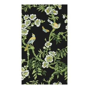 Thibaut Yukio Black Background - Backed Cotton Sateen Fabric 2 Yards