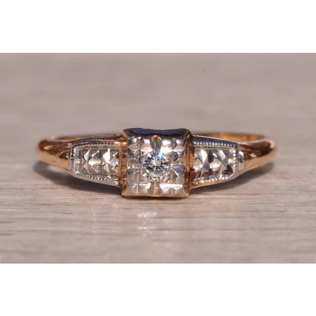 Gold The 83rd Street: Retro Era Diamond Promise Ring For Sale - Image 8 of 10
