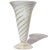 Mid-Century Modern Vintage Murano Large White Copper Aventurine Ribbons Italian Art Glass Footed Flower Vase For Sale - Image 3 of 9