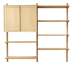 Two-Strip Cado Wall Shelf in Oak by Poul Cadovius, 1960s, Set of 11
