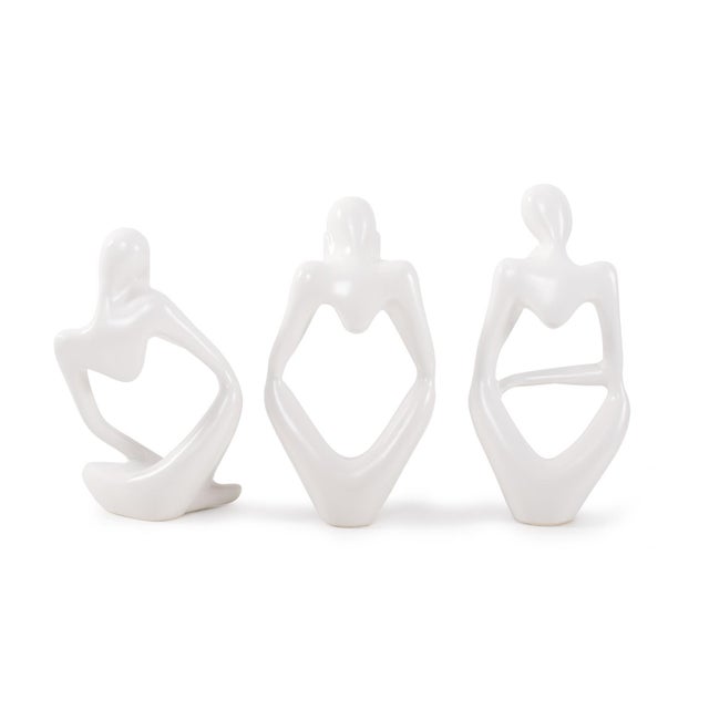 Kenneth Ludwig Chicago Contentment Ceramic Sculpture- Set of 3 For Sale - Image 4 of 11