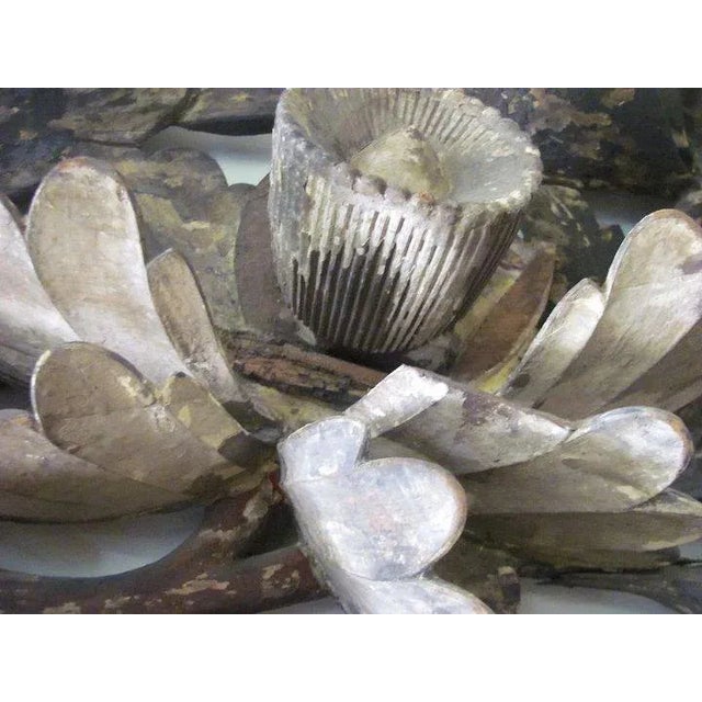 19th Century Asian Carved Polychrome Painted Panel For Sale - Image 4 of 10