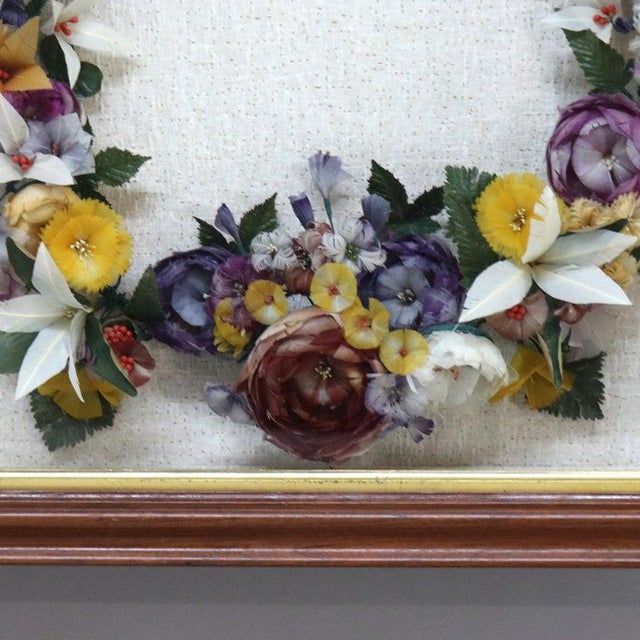 Antique Victorian Shadow Box With Floral Wreath For Sale - Image 6 of 11