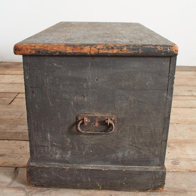 Antique Victorian Painted Wooden Blanket Box For Sale - Image 6 of 9