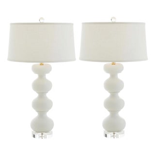 Global Views Stacked Bulb Table Lamps – Matte White - Pair For Sale