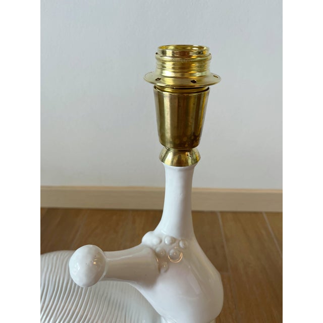 Fornasetti Rare Ceramic Snail Table Lamp For Sale - Image 9 of 14