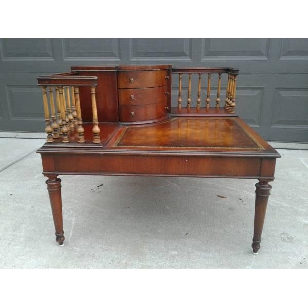 Vintage Weiman Mahogany LeatherTop Coffee Table Chairish