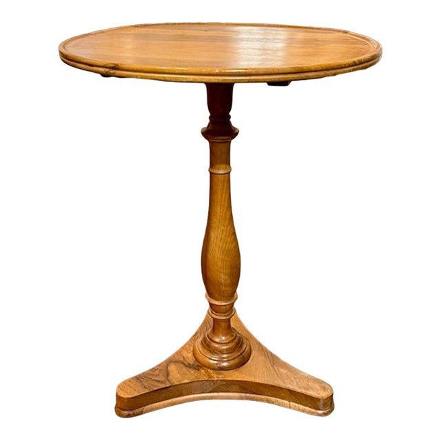 19th Century Italian Walnut Pedestal Table For Sale