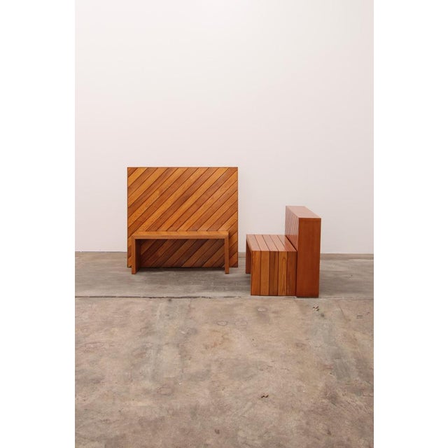 1970s Modular Beech Room Dividers with Benches, Italy, 1970s, Set of 4 For Sale - Image 5 of 18