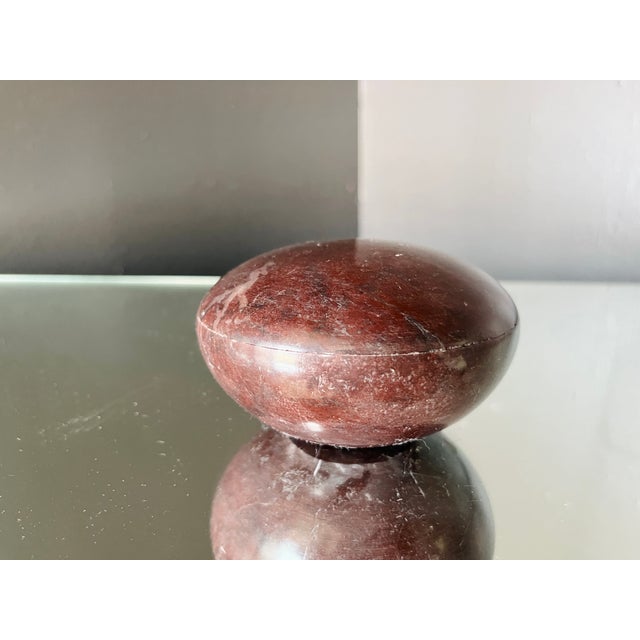 Gemstone Mid-Century, Traditional Style Jasper Carved Stone Box For Sale - Image 7 of 10