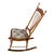 1920s Antique Needlepoint Tapestry Armless Spindle Back Rocking Chair For Sale